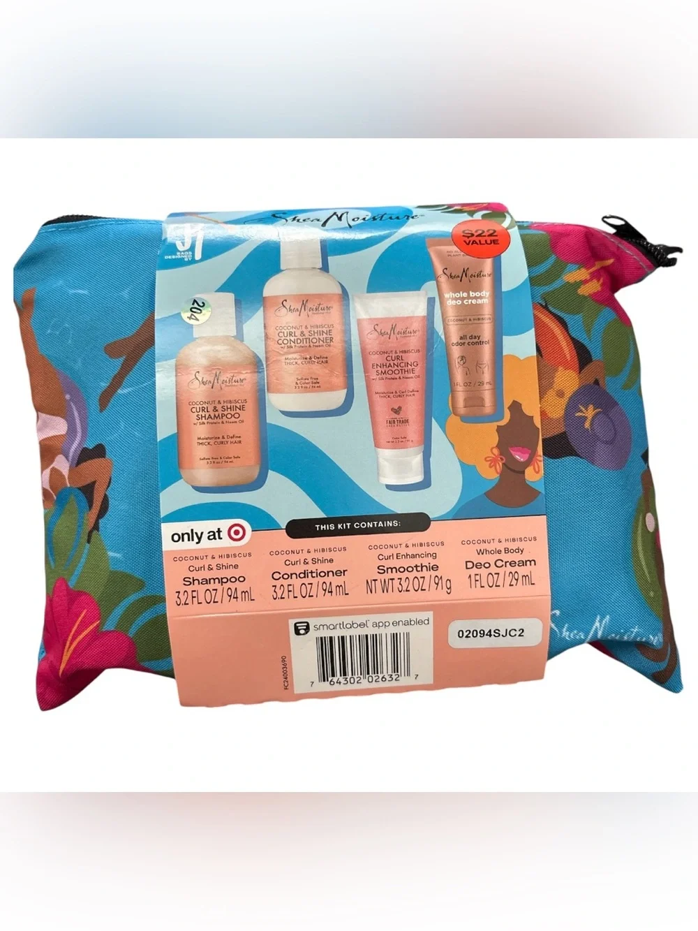 Shea Moisture Coconut & Hibiscus Curl Care Travel Kit & Pouch
